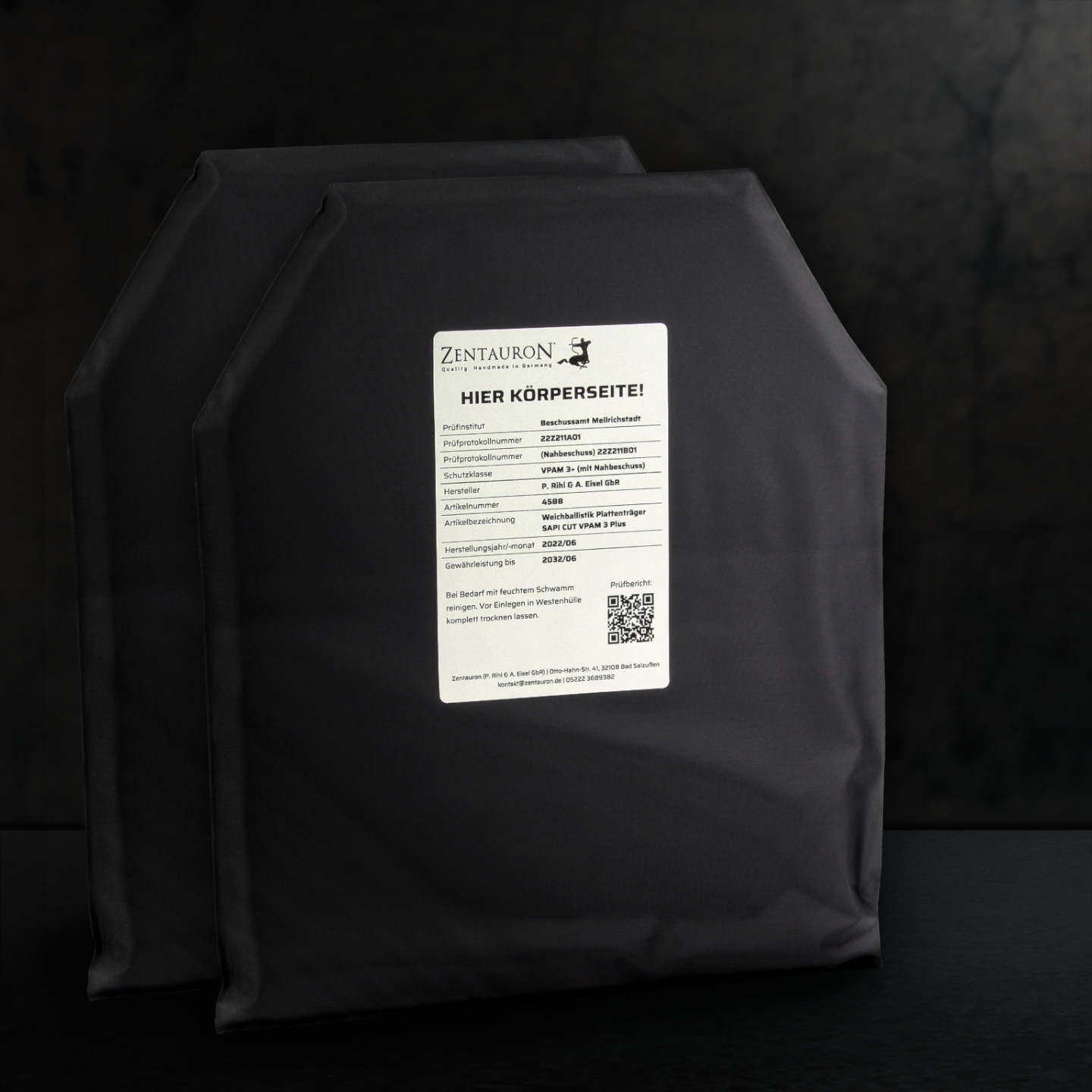 Soft Ballistic Plate Carrier SAPI CUT VPAM 3 Plus